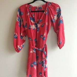 Red Tucker silk dress